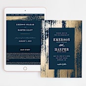 "Gold Leaf" - Wedding Website in Indigo by Kelly Schmidt - Match Your Stationery