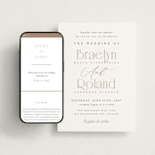 "Modern Romance" - Wedding Website in Mocha by Hooray Creative - Match Your Stationery