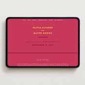 "Amor" - Wedding Website in Caliente by Owl and Toad - Desktop Design