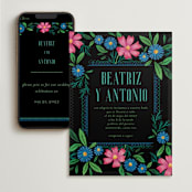 "Embroidery" - Wedding Website in Noche by Jackie Crawford - Match Your Stationery