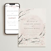 "Cherry Blossoms" - Wedding Website in Cherry Blossom by Stephanie Hawkes - Match Your Stationery