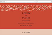 "Japanese Fabric" - Wedding Website in Persimmon by Becky Nimoy - Desktop Design