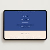 "two toned" - Wedding Website in Marseille Bleu by Deborah Chou - Desktop Design