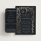 "Beautiful Chuppah" - Wedding Website in Midnight by Ana de Sousa - Match Your Stationery