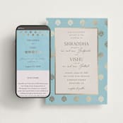 "Shraddha" - Wedding Website in Celestial by Deynaaz Daraei - Match Your Stationery