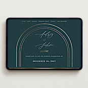 "The Arc" - Wedding Website in Midnight Green by Vera Lim - Desktop Design