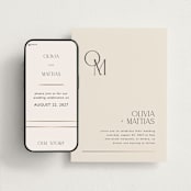 "Modern Corner" - Wedding Website in Linen by Kelly Schmidt - Match Your Stationery
