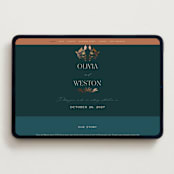 "Autumnal Arch" - Wedding Website in Deep Sea by Erin German - Desktop Design