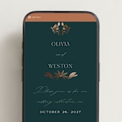 "Autumnal Arch" - Wedding Website in Deep Sea by Erin German - Mobile Layout