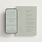"Gilded Script" - Wedding Website in Sage by Angela Thompson - Match Your Stationery