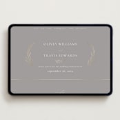 "Leaves" - Wedding Website in Mist by Kelly Schmidt - Desktop Design