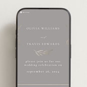 "Leaves" - Wedding Website in Mist by Kelly Schmidt - Mobile Layout