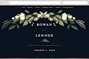 "Greenery Crown" - Wedding Website in Navy by Susan Moyal - Desktop Design