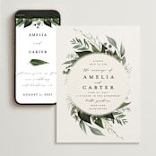 "Natures Greens" - Wedding Website in Ivory by Susan Moyal - Match Your Stationery