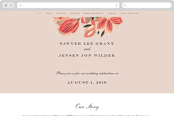 "Sawyer" - Wedding Website in Cloisonne by Melanie Kosuge - Desktop Design