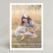 "Somebunny Loves You" - Easter Photo Cards in Pure White by Megan Davis - Front