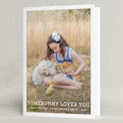 "Somebunny Loves You" - Easter Photo Cards in Pure White by Megan Davis - Folded Card
