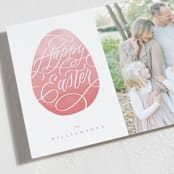 "Lettered Egg" - Easter Photo Cards in Cotton Candy by Erin L. Wilson - Detail