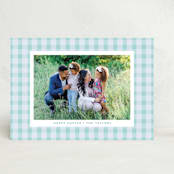 "Easter Plaid card" - Easter Photo Cards in Aqua by Sarah Cohn - Front