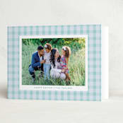 "Easter Plaid card" - Easter Photo Cards in Aqua by Sarah Cohn - Folded Card