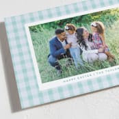 "Easter Plaid card" - Easter Photo Cards in Aqua by Sarah Cohn - Detail