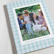 "Easter Plaid card" - Easter Photo Cards in Aqua by Sarah Cohn - Detail