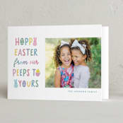 "Easter Peeps" - Easter Photo Cards in Snow by Hooray Creative - Folded Card