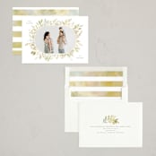 "Spring Wreath" - Easter Photo Cards in Chartreuse by Hooray Creative - Assembled