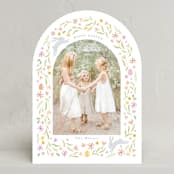 "Blooming Meadow" - Easter Photo Cards in Peach by Angela Thompson - Front