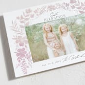 "Watercolored Florals" - Easter Photo Cards in Blush by Erin Deegan - Detail