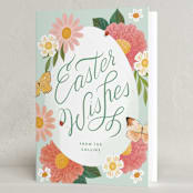 "Easter Wishes" - Easter Photo Cards in Mint by Paper Raven Co. - Folded Card