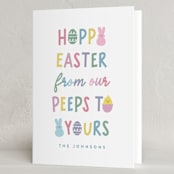"Easter Peeps" - Easter Photo Cards in Rainbow by Hooray Creative - Folded Card
