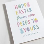 "Easter Peeps" - Easter Photo Cards in Rainbow by Hooray Creative - Detail