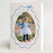 "Ribbon" - Easter Photo Cards in Denim by Tamara Hilje - Folded Card