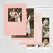 "Gingham Frame" - Easter Photo Cards in Peony by Jenna Holcomb - Back of Card Options