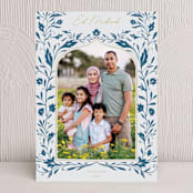 "Arabic floral" - Eid Cards in Indigo by Nikita Jariwala - Front