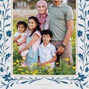 "Arabic floral" - Eid Cards in Indigo by Nikita Jariwala - Detail