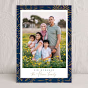 "Bright Bursts" - Eid Cards in Navy by Robert and Stella - Front