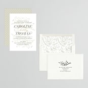 "Soft Bouquet" - Engagement Party Invitations in Gold by Jessica Williams - Assembled