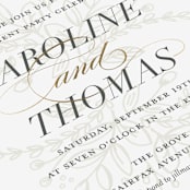 "Soft Bouquet" - Engagement Party Invitations in Gold by Jessica Williams - Detail