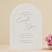 "Golden Ring" - Engagement Party Invitations in Champagne by Nicoletta Savod - Front