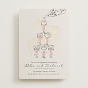 "Sparkling Champagne Tower" - Engagement Party Invitations in Petal by Jackie Crawford - Front