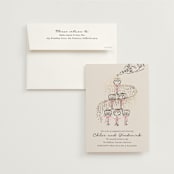 "Sparkling Champagne Tower" - Engagement Party Invitations in Petal by Jackie Crawford - Invitation with Envelope