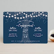 "Garden Lights" - Engagement Party Invitations in Navy by Hooray Creative - Front