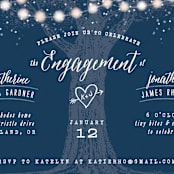 "Garden Lights" - Engagement Party Invitations in Navy by Hooray Creative - Detail