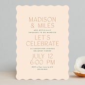 "Just Type" - Engagement Party Invitations in Peaches by Owl and Toad - Front