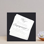 "Cocktail Napkin" - Engagement Party Invitations in Noir by Gwen Bedat - Front