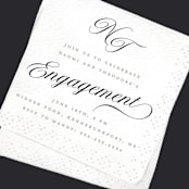"Cocktail Napkin" - Engagement Party Invitations in Noir by Gwen Bedat - Close-Up