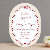"wavy oval" - Engagement Party Invitations in Wine by Cass Loh - Front