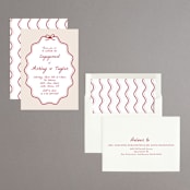 "wavy oval" - Engagement Party Invitations in Wine by Cass Loh - Assembled